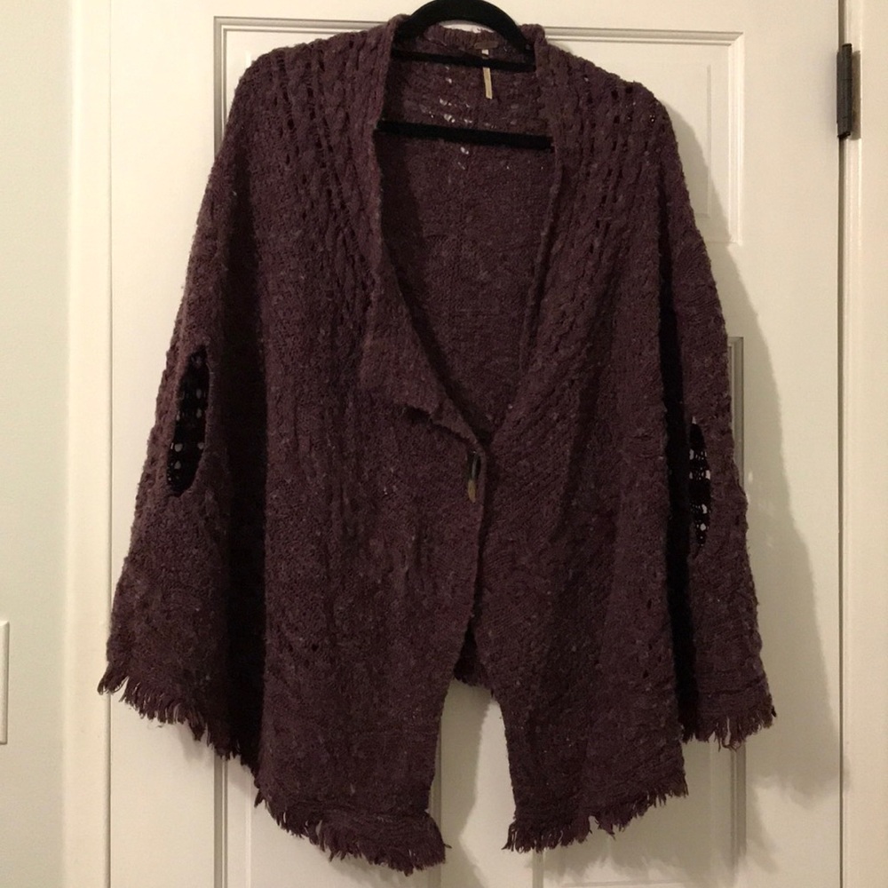 Free People Poncho acrylic/cotton/wool